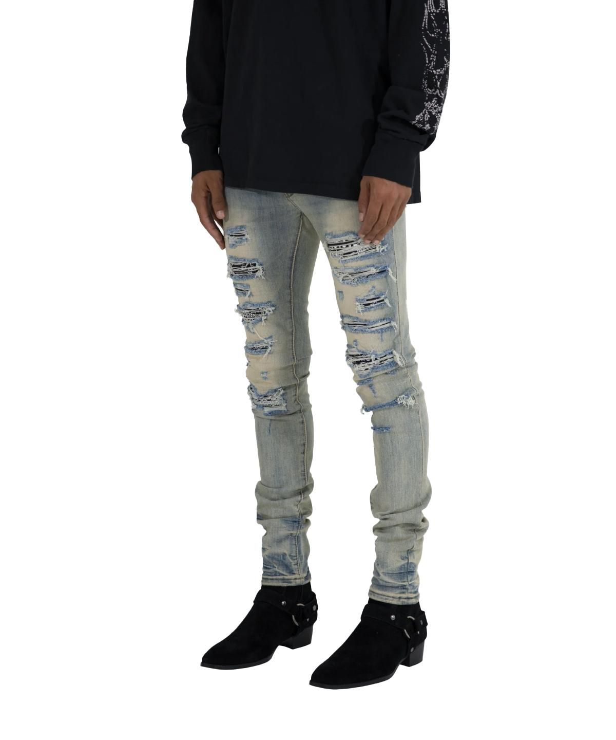 mnml X165 PAISLEY SKINNY DENIM BLUE mnml X165 PAISLEY SKINNY DENIM BLUE