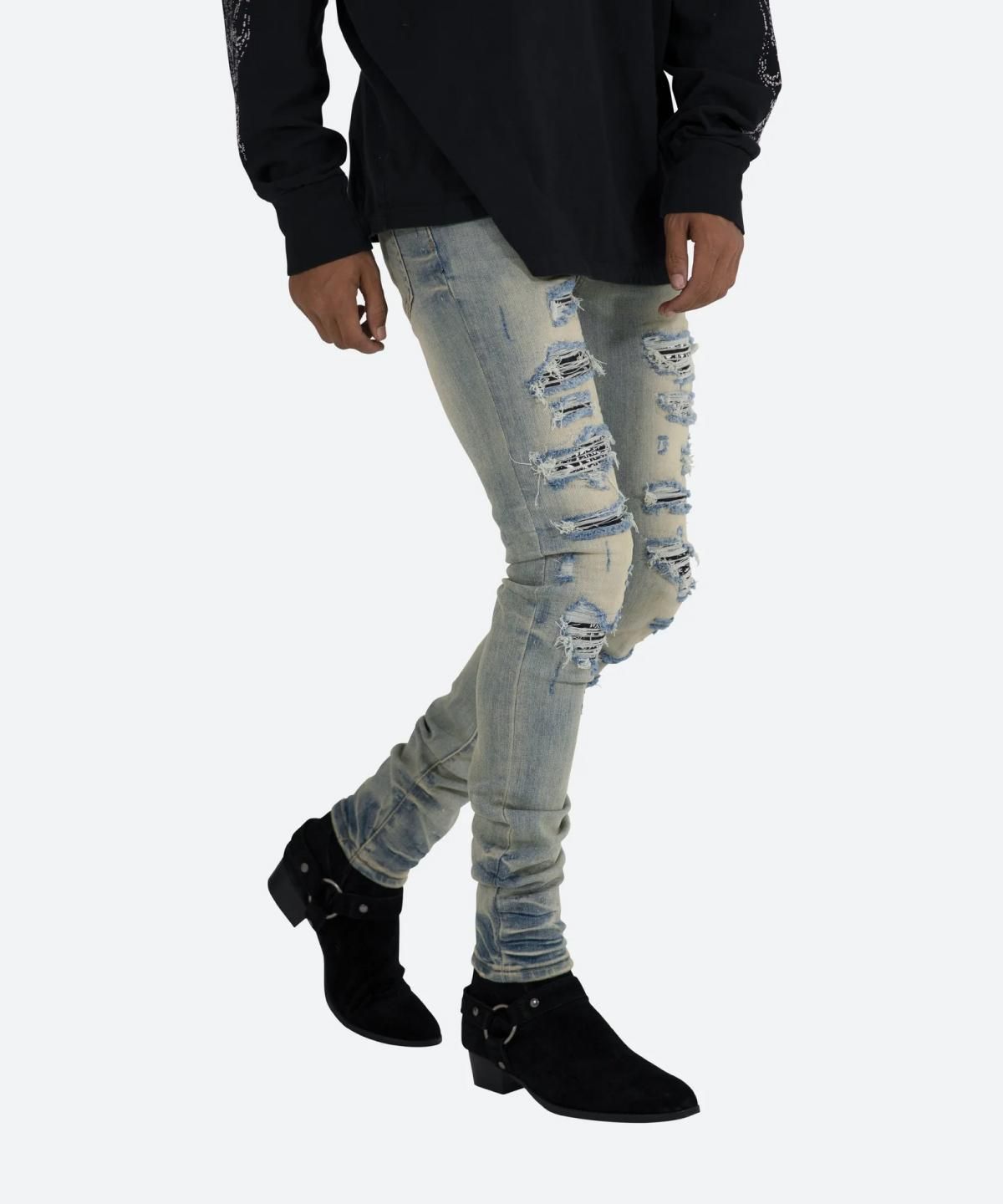 mnml X165 PAISLEY SKINNY DENIM BLUE mnml X165 PAISLEY SKINNY DENIM BLUE