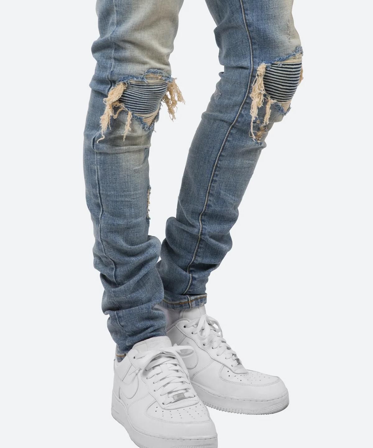 mnml X165 PAISLEY SKINNY DENIM BLUE