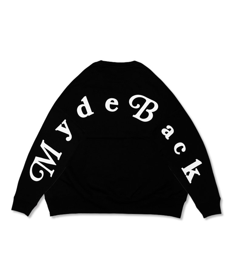 【FLASHBACK最新作23AW】''Myde Back is OVER'' OVERSIZE Arch Logo Sweat BLK