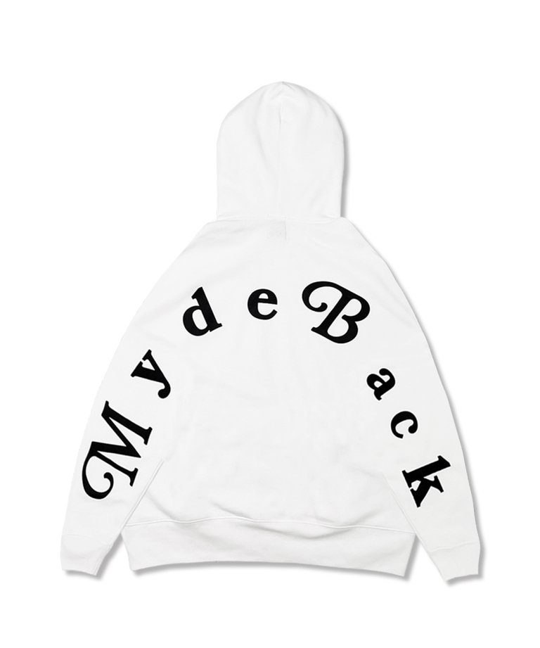 FLASHBACKǿ23AW''Myde Back is OVER'' OVERSIZE Arch Logo Hoodie WHT