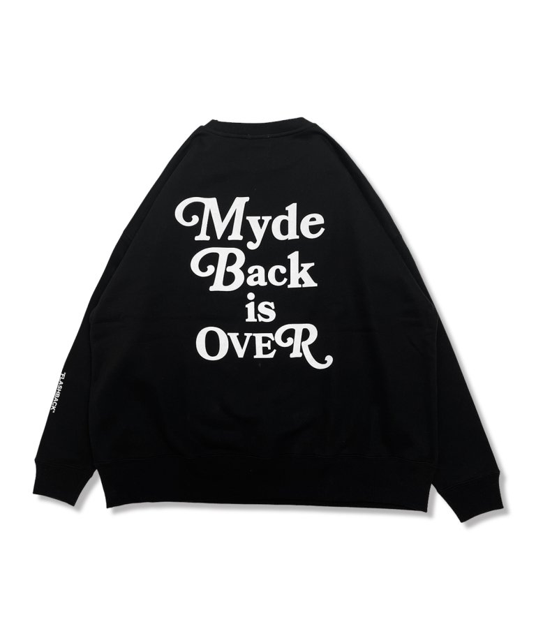 FLASHBACKǿ23AW''Myde Back is OVER'' OVERSIZE Sweat BLK