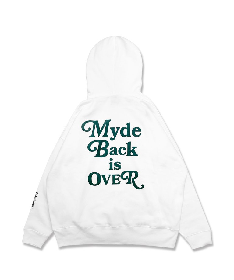 FLASHBACKǿ23AW''Myde Back is OVER'' OVERSIZE Hoodie WHT