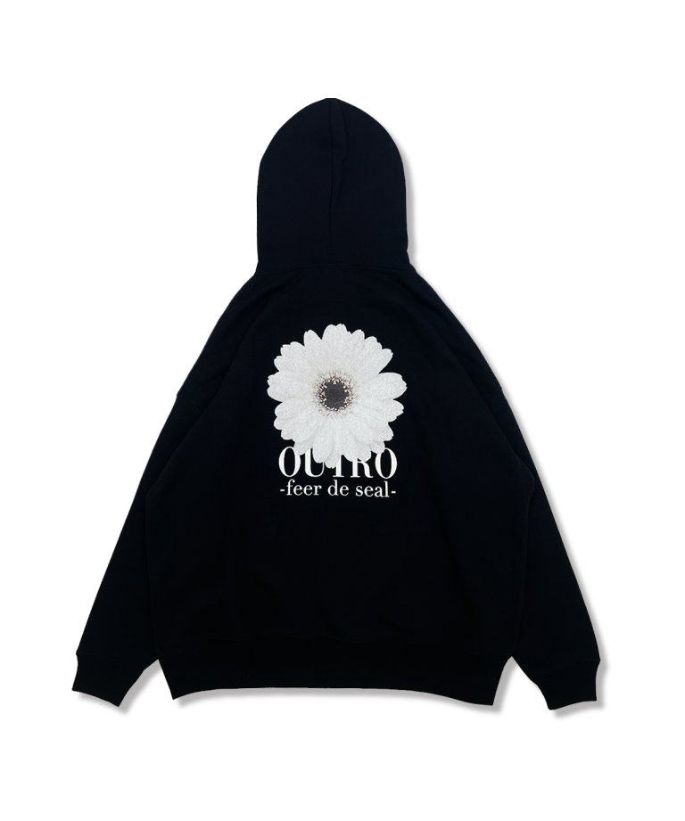 OUTRO-feer de seal- Gerbera Oversize Hoodie BLK