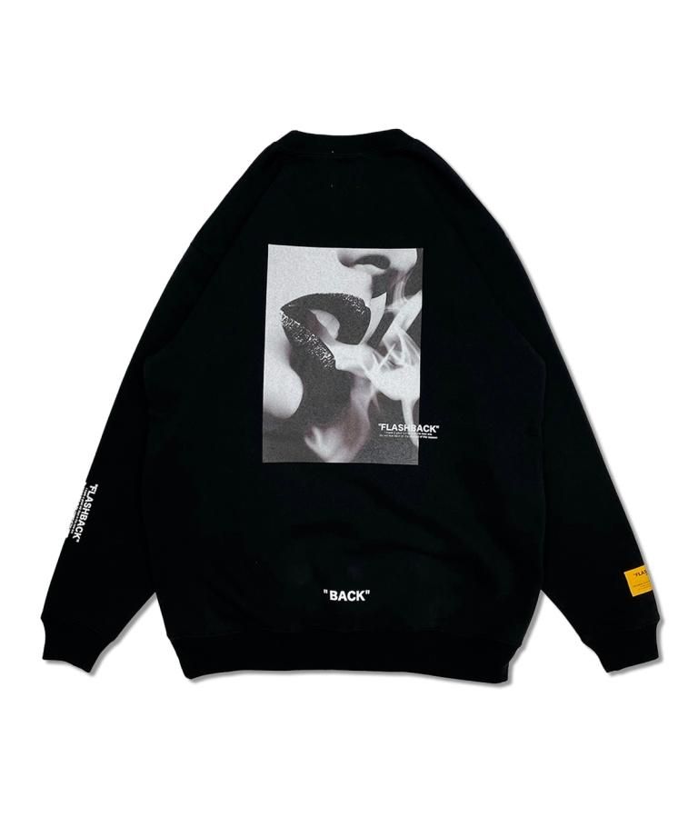 FLASHBACKǿ23AWSmokingLady Back Photo OVERSIZE Sweat BLK