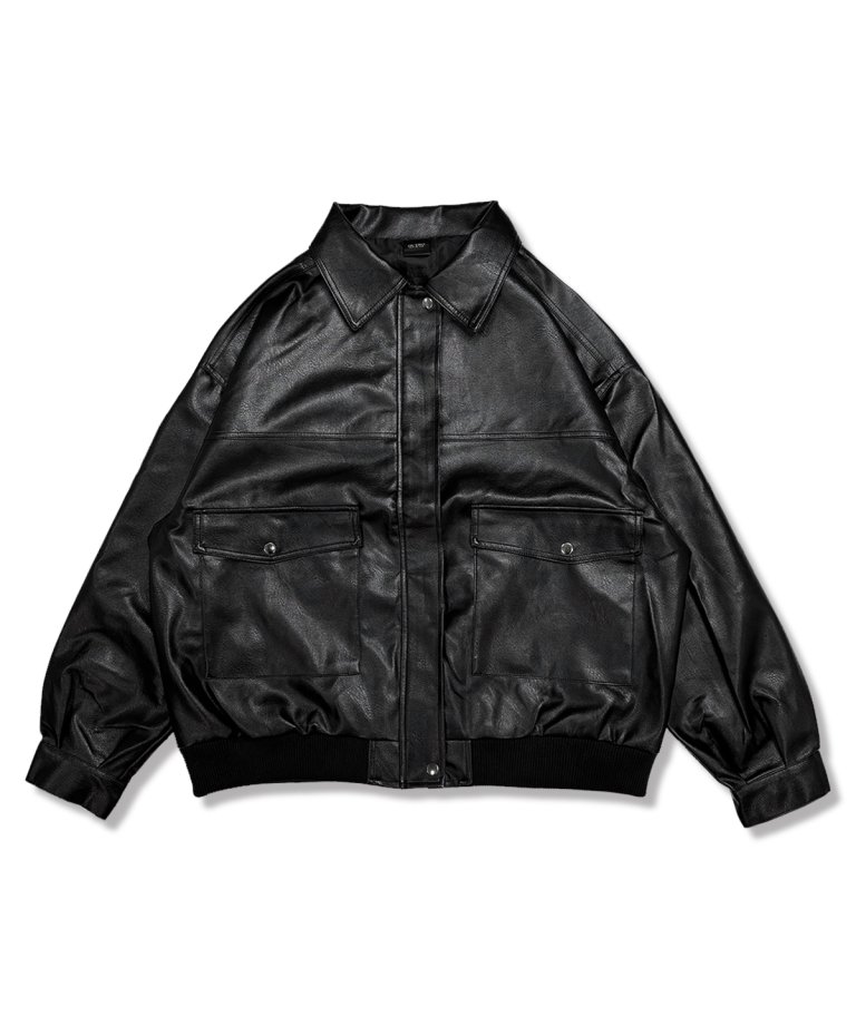 OUTRO-feer de seal- 24SS Fake Leather OVERSIZE JKT