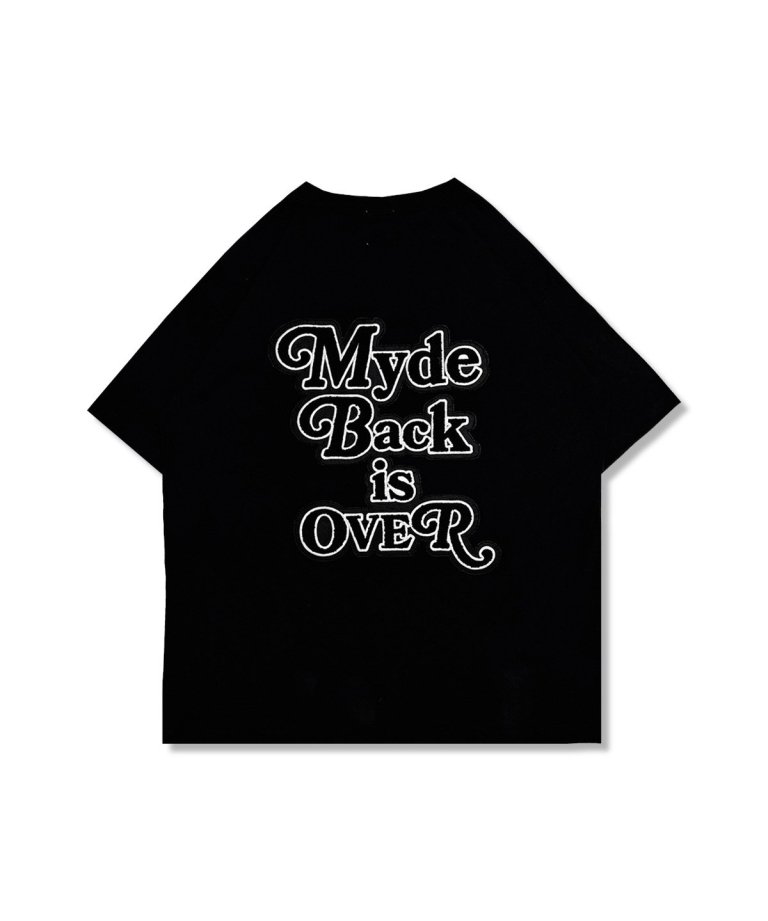 FLASHBACKǿ24SS''Myde Back is OVER''  Embroidery OVERSIZE T-Shirts BLK