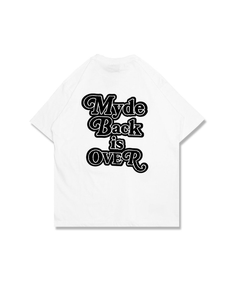 FLASHBACKǿ24SS''Myde Back is OVER''  Embroidery OVERSIZE T-Shirts WHT