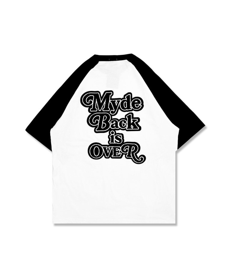 FLASHBACKǿ24SS''Myde Back is OVER''  Embroidery OVERSIZE T-Shirts BLKWHT