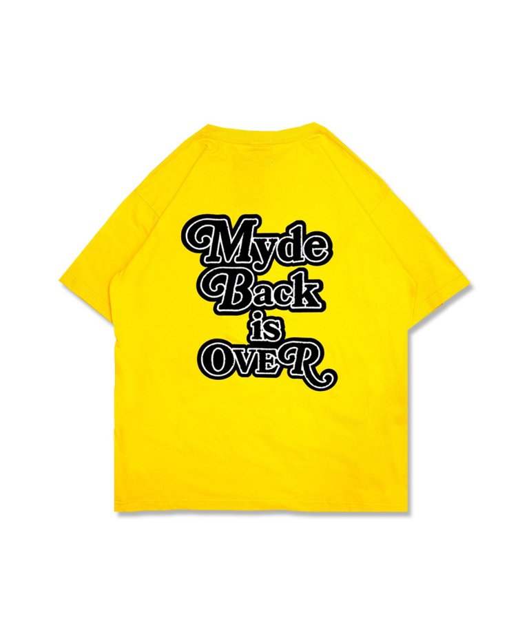 FLASHBACKǿ24SS''Myde Back is OVER''  Embroidery OVERSIZE T-Shirts YEL