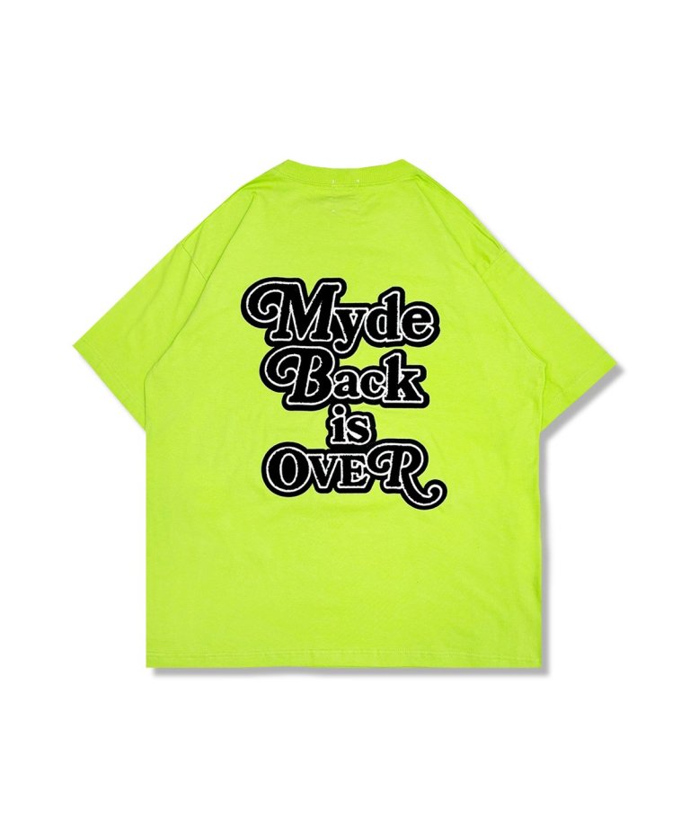 FLASHBACKǿ24SS''Myde Back is OVER''  Embroidery OVERSIZE T-Shirts NEON