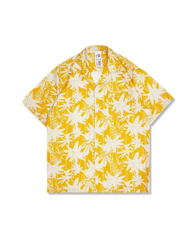 OUTRO-feer de seal-24SS Flower Half Sleeve OverSize Shirts  YEL