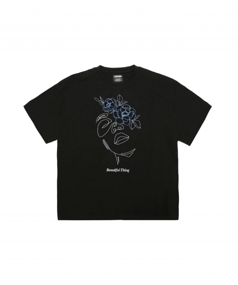 LEGENDA Beautiful Things Line Art Embroidery T-shirt[LEC1157]