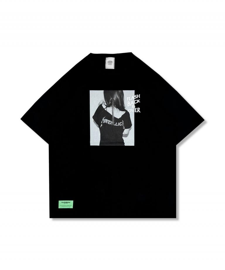 FLASHBACK24SS''FLASH BACK is OVER'' METALLICA Lady Photo T-Shirts.BLACK