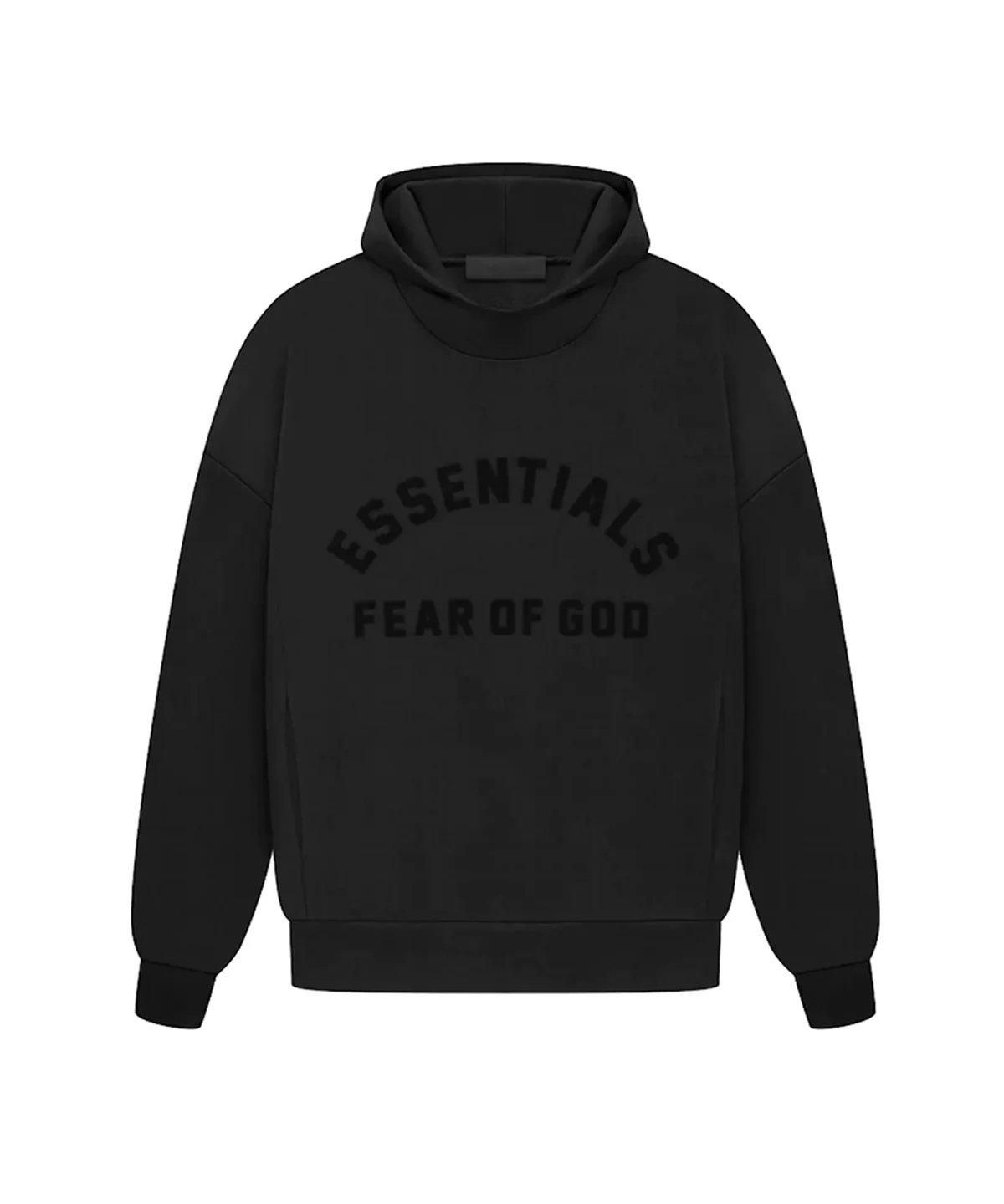 Fear of God Essentials Hoodie 23AW BLACK Fear of God Essentials Hoodie 23AW BLACK