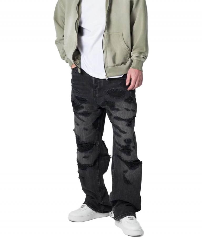 mnml DISTRESSED DENIM/ BLK