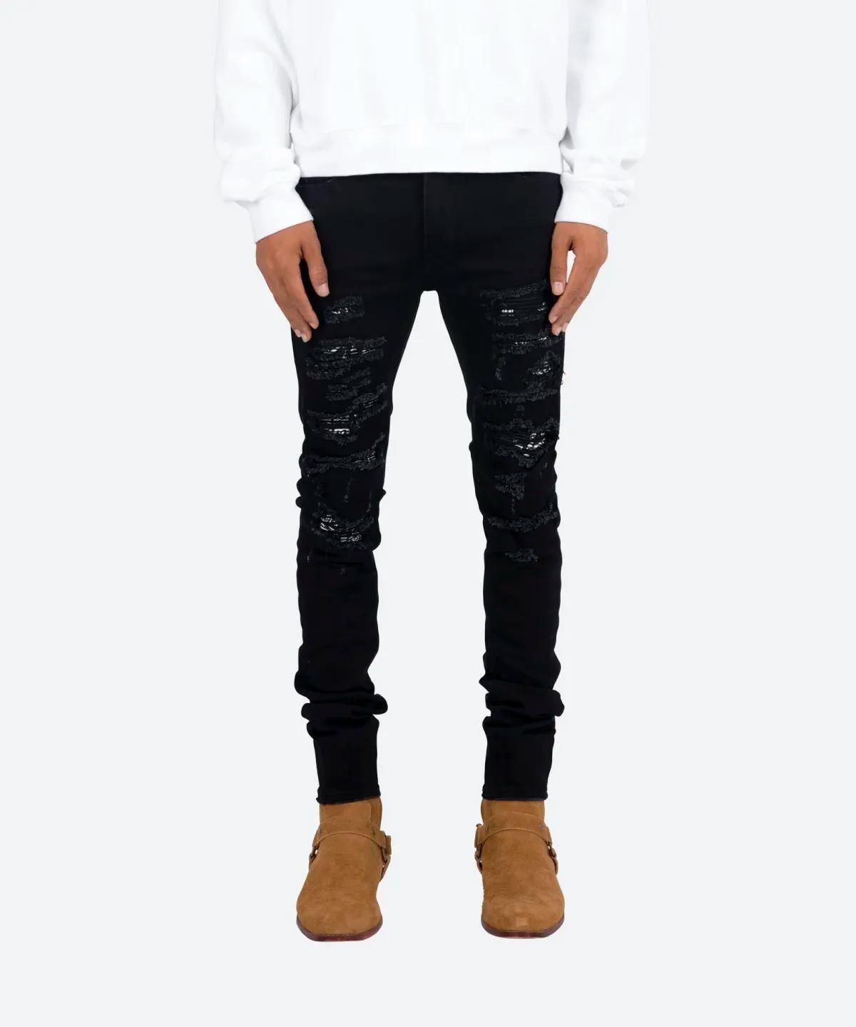 mnml X165 PAISLEY SKINNY DENIM BLACK