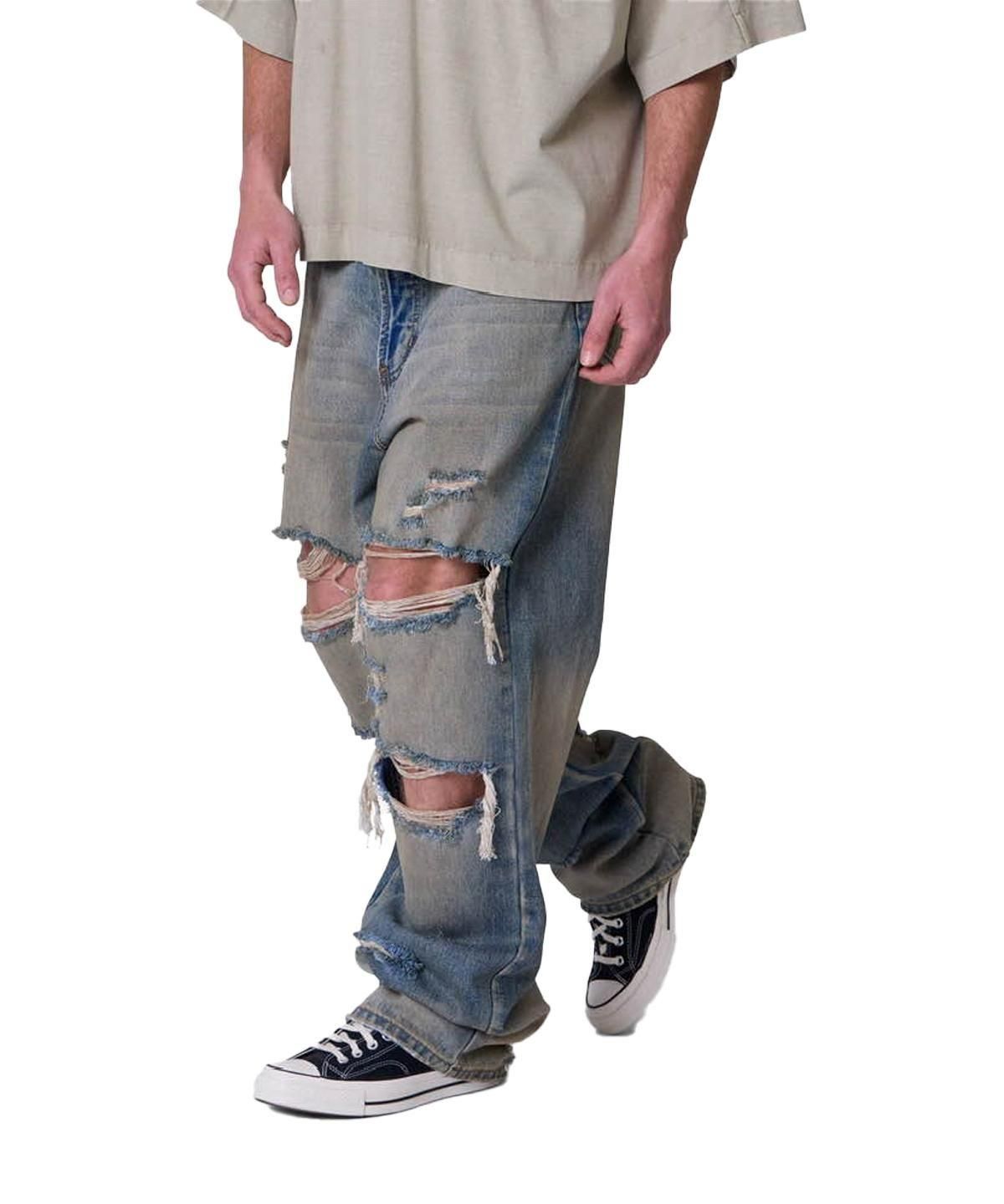 mnml ULTRA BAGGY ORANGE DUSTED DENIM/ BLUE