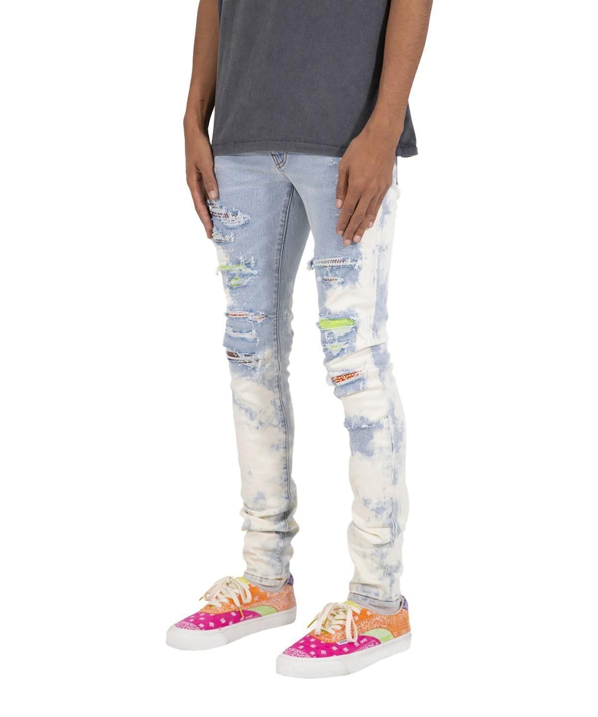 mnml X409 RHINESTONE SKINNY DENIM BLUE