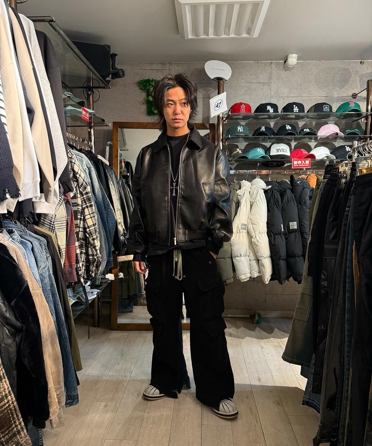 FLASHBACK最新作25AW】FLASHBACK Leather OVERSIZE JKT.BLK