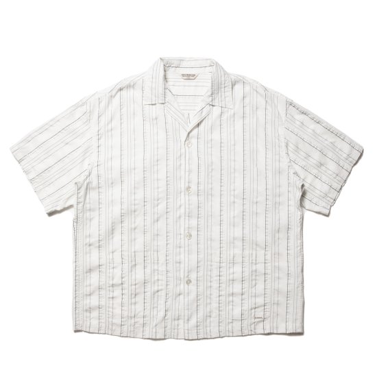 COOTIE / Stripe Sucker Cloth Open Collar S/S Shirt 
