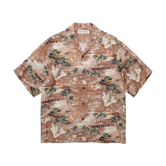 HAWAIIAN SHIRT S/S (TYPE-1)【BROWN】 WACKO MARIA - Hi-HARLEM