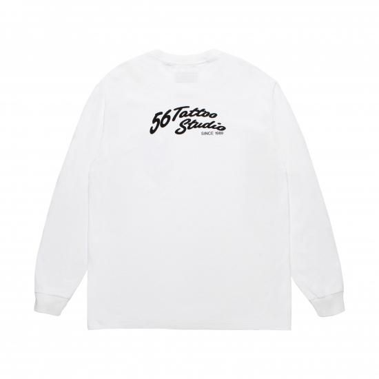 WACKOMARIA / 56 TATTOO STUDIO / WASHED HEAVY WEIGHT CREW NECK LONG SLEEVE T-SHIRT 