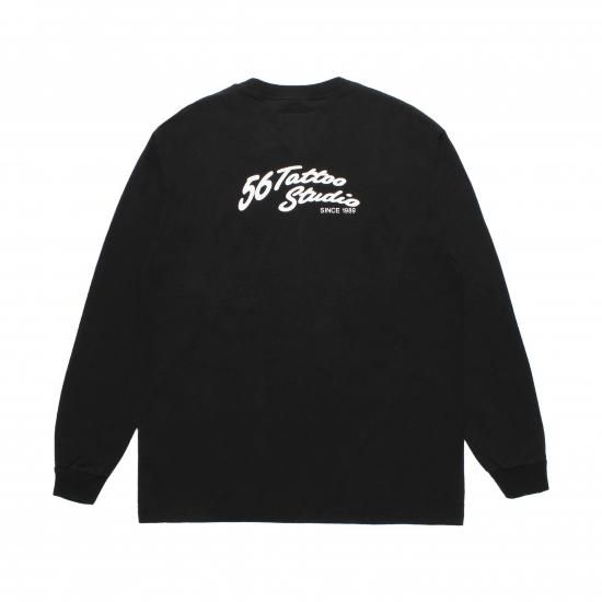 WACKOMARIA / 56 TATTOO STUDIO / WASHED HEAVY WEIGHT CREW NECK LONG SLEEVE T-SHIRT 