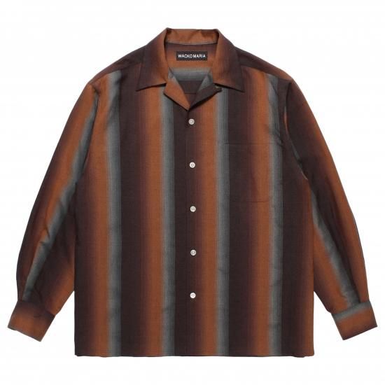 WACKOMARIA / STRIPED OPEN COLLAR SHIRT L/S

