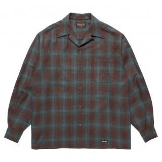 WOOL OMBRE CHECK OPEN COLLAR SHIRT L/S (TYPE-3)
