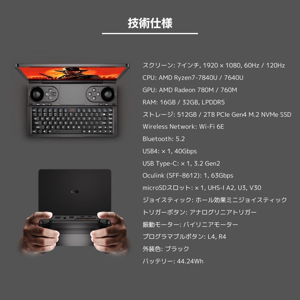 GPD WIN Mini2023 デントオンラインショップ限定セット ゲーミングPC GPD WIN Mini2023 デントオンラインショップ限定セット ゲーミングPC