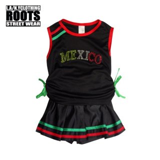 KID'S キッズ for Girl MEXICOロゴ・バスケット ユニフォーム セットアップ ブラック