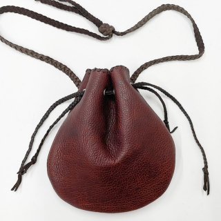 マイカ ニューメキシコ 巾着型 バッファロー レザーバッグ MYKA×el mare buffalo leather bag with braided deer strap【ブラウン】