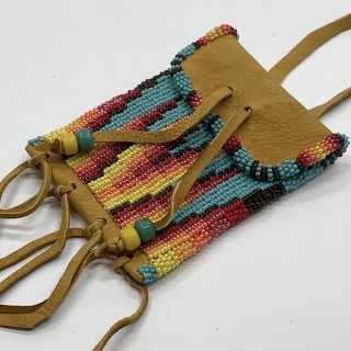 ラコタ ビーズバッグ ネックレス インディアンジュエリー LAKOTA beads necklace bag【ターコイズ】