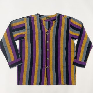 デルソル グアテマラ カーディガン DEL SOL Guatemala stripe long sleeve cardigan【パープル】