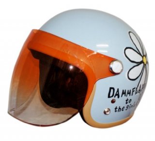 ダムトラックス(DAMMTRAX) バイクヘルメット ジェット フラワー AIRY BL レディースサイズ(57CM~58CM)