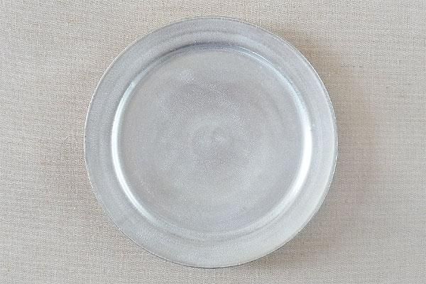 塚本友太 作｜リム皿(22.5㎝) シルバー｜和食器通販｜暮らしの