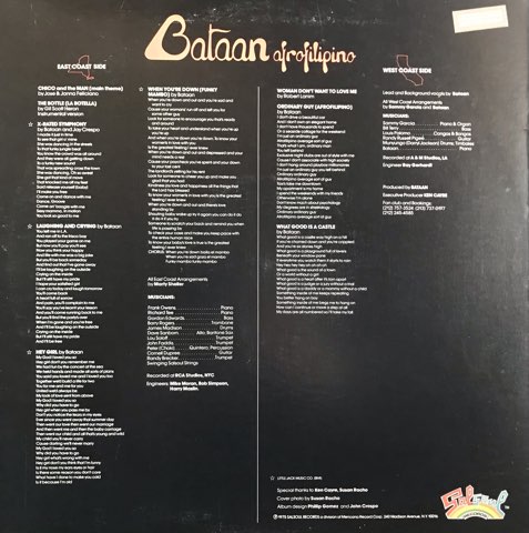 Joe Bataan / Afrofilipino / Promo - レコード・ショップ ciruelo