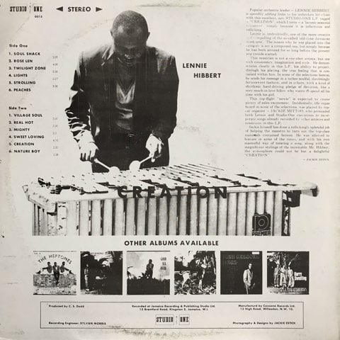 Lennie Hibbert / Creation - レコード・ショップ ciruelo records