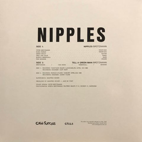 LP The Peter Brotzmann Sextet Quartet / Nipples / 2015 Reissue - レコード・ショップ  ciruelo records（シルエロレコード ）