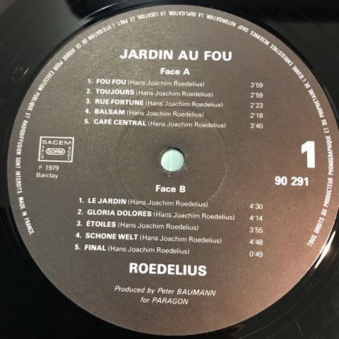Roedelius Jardin Au Fou LP オリジナル盤 Roedelius Jardin Au Fou LP オリジナル盤 LP Roedelius