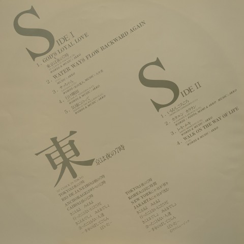 LP 矢野顕子 Akiko Yano / 東京は夜の7時 / JP Original