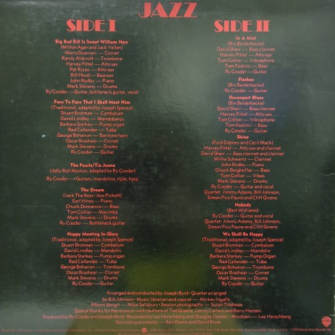 LP Ry Cooder / Jazz / US Press - レコード・ショップ ciruelo