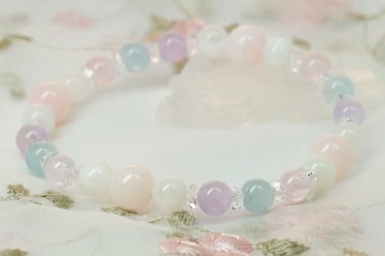 【アクアマリン×ムーンストーン】澄んだ癒しと直感力のブレスレット 恋愛運 天然石 アクアマリン×ムーンストーン】澄んだ癒しと直感力の