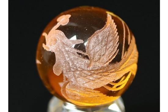 困難な恋のサポート/金運アップ】虹入り鳳凰水晶Φ32mm丸玉