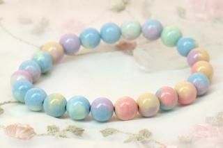 運気好転/勝利】フェルドスパーサンストーン7.5mm玉ブレスレット（16.5