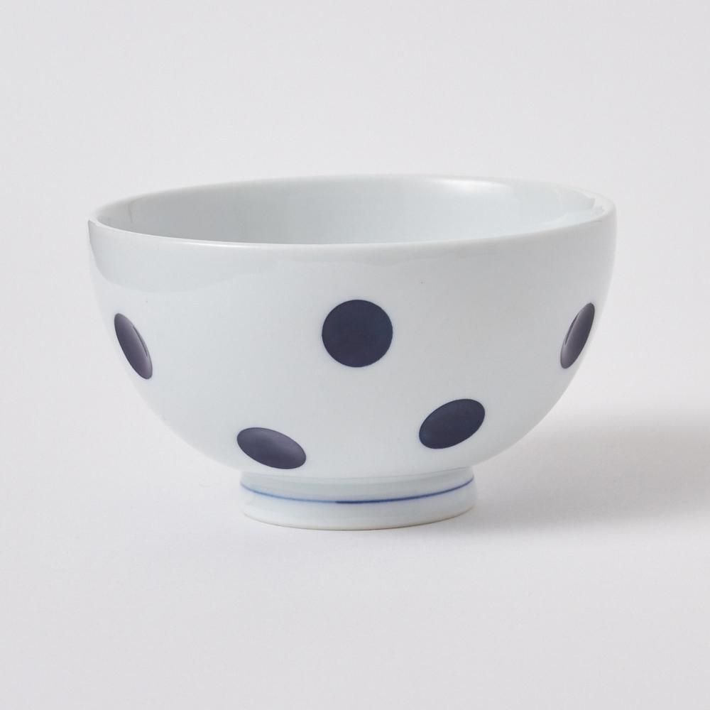 飯碗 波佐見焼 紺水玉 - KODAMAYA