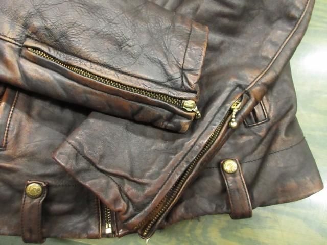 Lee 馬革 ビンテージ加工 レザージャケット スリムフィット L Lee 馬革 ビンテージ加工 レザージャケット スリムフィット L