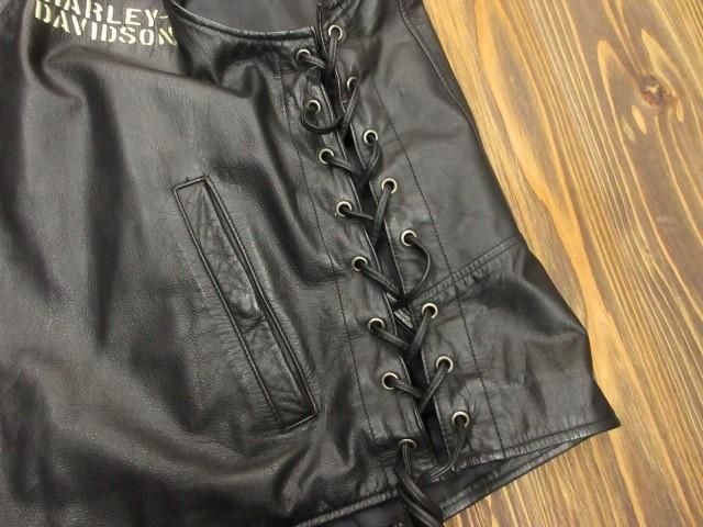 ハーレーダビッドソン TREK レザーベスト L（LL～3L相当 - 革屋