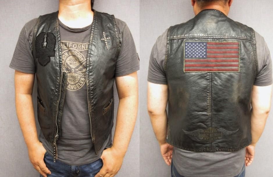 ハーレーダビッドソン IRON DISTRESSED スリムフィット レザー ハーレーダビッドソン IRON DISTRESSED スリムフィット レザー